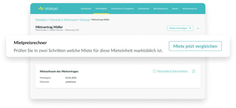 Richtigen Mietpreis online berechnen mit objego